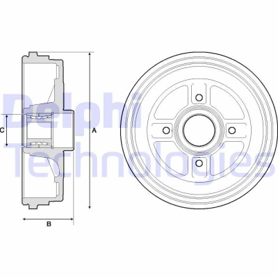 Imagen de DELPHI BFR496 Tambor de Freno con anillo sensor ABS, cojinete rueda 237 RENAULT: CLIO 3 norauto, oscaro, mister auto