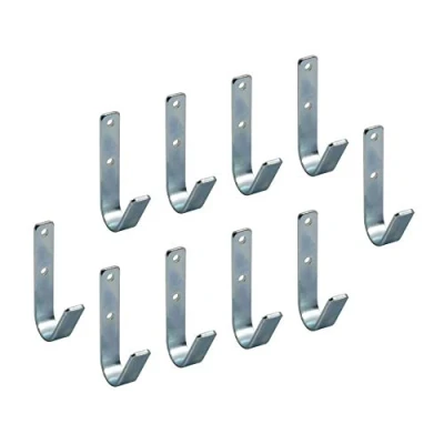 Imagen de Gedotec Ganchos Pared Universales Montaje en ángulo de acero galvanizado suspensión multiuso para carga ligera y pesada, con una capacidad hasta 30kg 35x82 mm Set 20