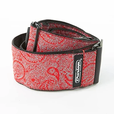 Imagen de JIM DUNLOP Correa Guitarra Jacquard Paisley Rojo