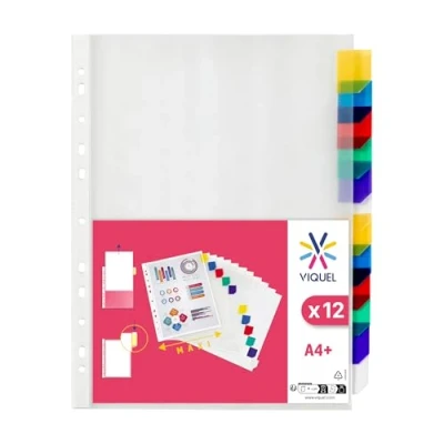 Imagen de Viquel 154316 04 Funda clasificadora (12 posiciones, A4), transparente