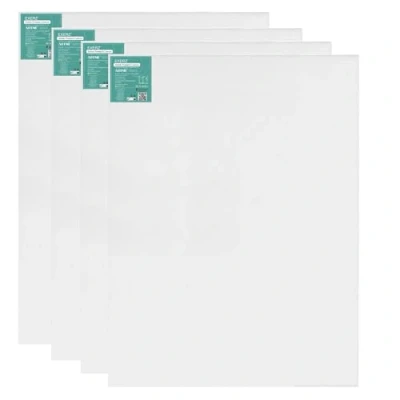 Imagen de EXERZ 70x80cm Lienzos Preestirados 4 piezas/Lienzos Enmarcados 1,7 cm de Espesor / 280GSM Pre Estirado 100% Algodón/Color Blanco/Triple Preparado/Libre Acido/Hebra Media/Óleo, Acrílico
