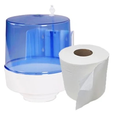 Imagen de Pack Dispensador + Rollo de Papel Secamanos Mecha. Diseño Transparente y Fácil Dispensación. Válido para Bobinas Tipo