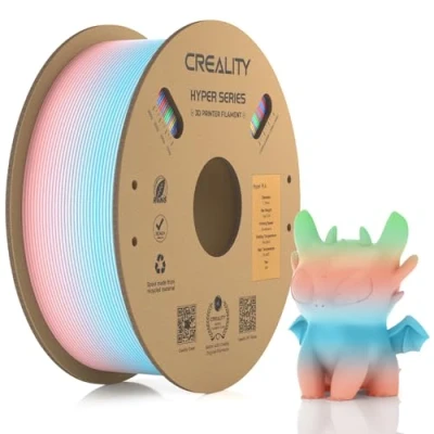 Imagen de Creality Hyper Filamento PLA Arcoíris 1.75 mm 1 KG, para Impresora 3D Impresión de Alta Velocidad 30 600mm/s, Precisión Dimensional +/ 0.03mm, (2,2 lb) Carrete (Spring Lake)
