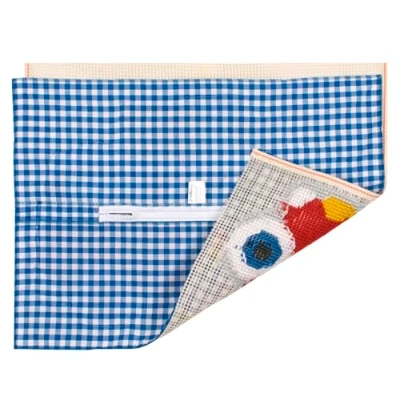 Imagen de Vervaco Dos de Coussin Avec fermeture Bleu, Algodón, Azul, ca. 45 x 62 cm / 18&quot; 24,8&quot;