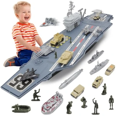 Imagen de deAO Nave Aérea Modelo Portaaviones de Juguete a Pequeña Escala Incluye Accesorios