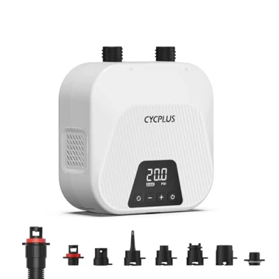 Imagen de CYCPLUS Bomba de Aire Inteligente 20PSI para Sup, con Batería Recargable y Función Inflado/Desinflado Inteligente. Ideal Tablas Paddle, Cometas, Tiendas Campaña Colchones