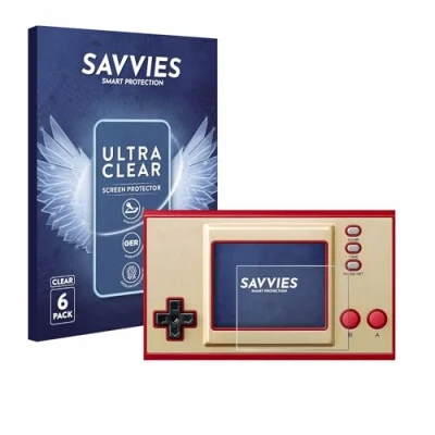 Imagen de savvies Protector Pantalla para Nintendo Game &amp; Watch The Legend of Zelda (6 Unidades) Película Ultra Transparente