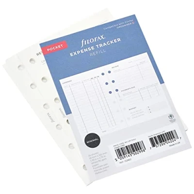 Imagen de Filofax Recambio de rastreador gastos bolsillo, color blanco