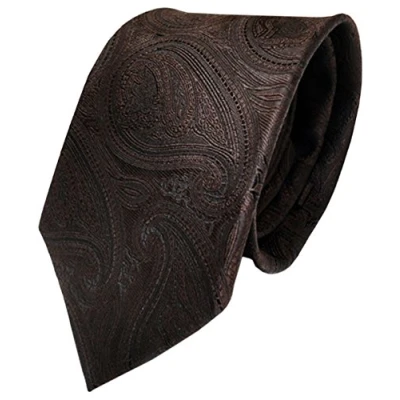 Imagen de TigerTie Corbata marrón oscuro modelo de Paisley