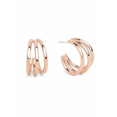 Imagen de Singularu Triple HOOP Pendientes Rose goldcoloured, Mujer, Talla: One Size, gold coloured