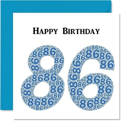 Imagen de Divertidas tarjetas de cumpleaños 86 para hombres, Shapecloud Tarjeta feliz papá, mamá, abuelo abuelo, niñera, abuela, tío tía, felicitación 145 mm x mm,