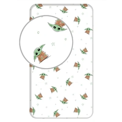Imagen de Jerry fabrics Star Wars Baby Yoda Sábana bajera ajustable (90 x 200 cm)