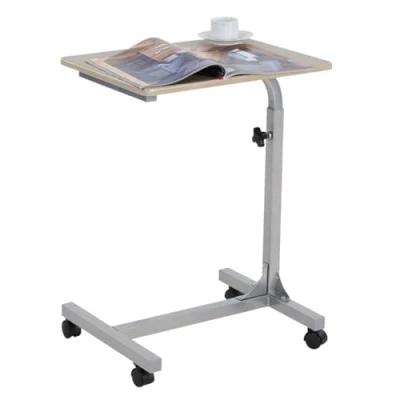 Imagen de MEUBLE COSY Mesa Auxiliar para Ordenador Altura Ajustable Escritorio Laptop Móvil con 4 Ruedas Mesita de Noche Cama y Sofá, Roble