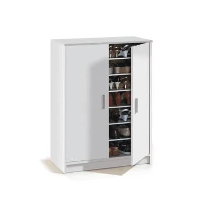 Imagen de Habitdesign Mueble Zapatero Dos Puertas, Auxiliar, Modelo Basic Wide, Acabado en Blanco, Medidas: 75 cm (Ancho) x 101 (Alto) 36 (Fondo)