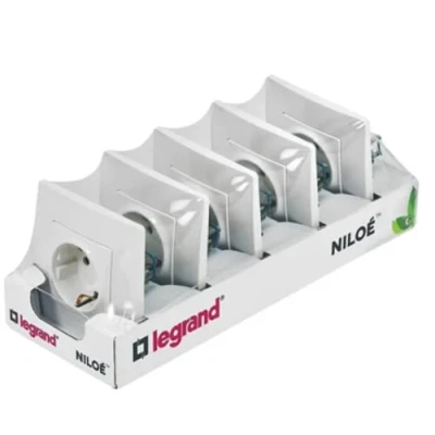 Imagen de Legrand 396430 Pack 5 Enchufes o toma 2P+T de pared la gama Niloé monoblock, mecanismo completo, color blanco
