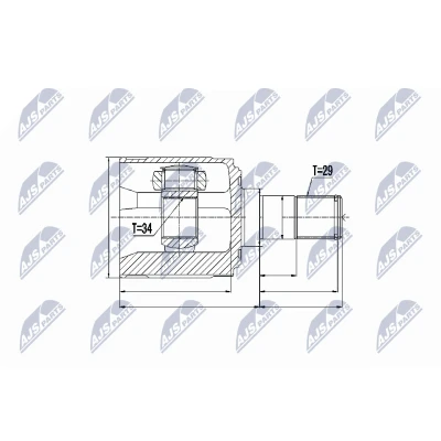 Imagen de NTY NPW HD 018 Junta Homocinética lado de engranaje, Eje delantero, izquierda HONDA: Accord 7 Limousine, CR V 2