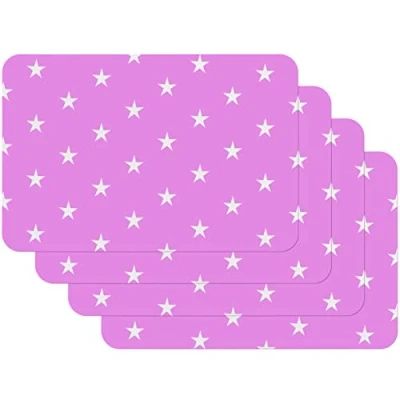 Imagen de Venilia Motif Salvamanteles Estrellas Fucsia, Mantelería, Mantel Individual para el Comedor, Apto Alimentos, 4 tajada, 45 x 30 cm, 59048, Sterne Fuchsia,