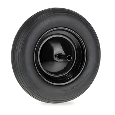 Imagen de Relaxdays 3.50 8 Rueda Carretilla, Goma con Eje Fijo, Llanta de Acero, Neumático Repuesto, hasta 120 kg, Negro