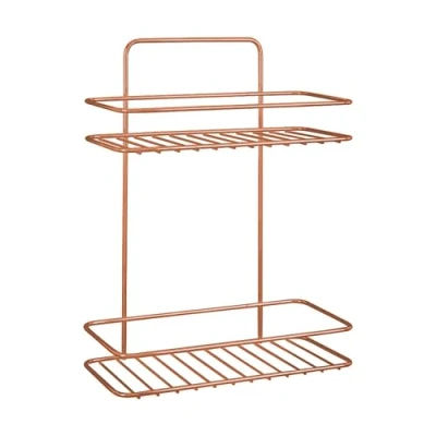 Imagen de Metaltex REFLEX COPPER Estante Baño 2 Niveles. Acabado POLYTHERM COPPER. Color Cobre. Dimensiones: 35 x 13 cm
