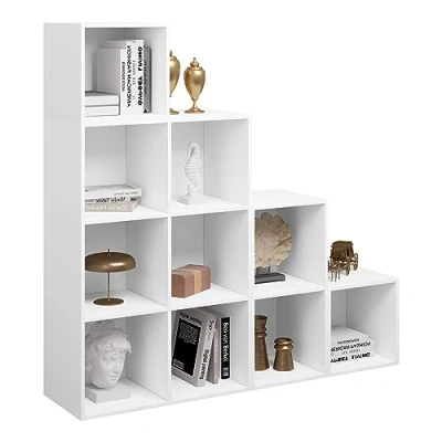 Imagen de WOLTU Estanteria Almacenaje, Estantería de Cubos Combinacion Libre, Libreria Blanca para Salón, Dormitorio y Oficina, Organizador Juguetes Libros, 120x30x120 cm, SK035ws