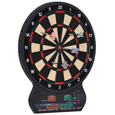 Imagen de HOMCOM Objetivo Juego de dardos electrónico 27 juegos principales hasta 8 jugadores Pantalla LED Negro