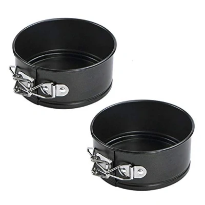 Imagen de webake Molde de Horno Desmontable Redondo Mini Tarta 11 cm Antiadherente Bizcocho Springform para Tartas, Juego 2