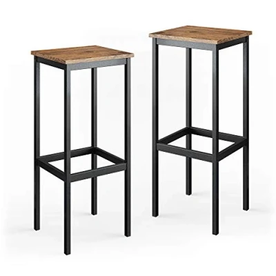 Imagen de Vicco Taburete de Bar Conjunto 2 &quot;Fyrk, Roble rústico/Negro, 32 x 78 cm Partes