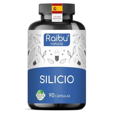 Imagen de Raibu Cápsulas de Silicio Altamente Concentradas, Sin Sabor 90 para 3 Meses 667 mg Sílice Orgánico Extracto Bambú por Cápsula