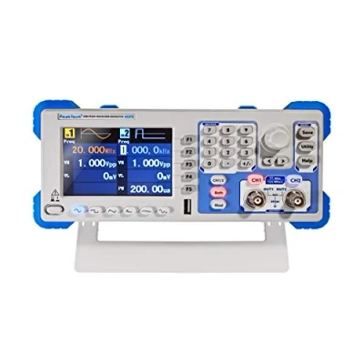 Imagen de PeakTech 4125 Generador de forma onda arbitraria 25MHz, 1 µHz, 2 canales, frecuencia 200 MHz, función arbitraria, AM, FM, PM, FSK, pantalla a color TFT 3.9&quot; barrido/ráfaga
