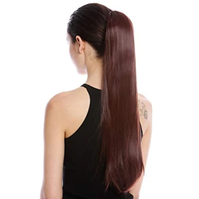 Imagen de WIG ME UP YZF 1094S 33 Extensión de pelo coleta peineta y banda 63 cm largo liso color castaño caoba