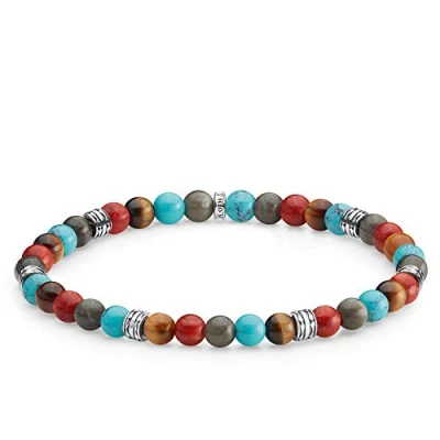 Imagen de THOMAS SABO Pulsera Talismán Colorido Plata de Ley 925 A1925 364 7 L19, 19 cm, Multicolor