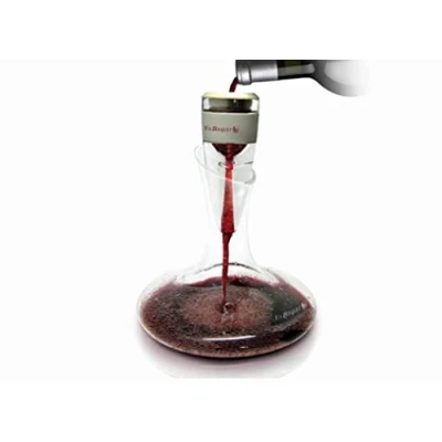 Imagen de VB VIN BOUQUET Aireator with 1,5 litros Wine Decanter Aireador de Vino, Decantador: Cristal Bohemia, 27x23x30 cm