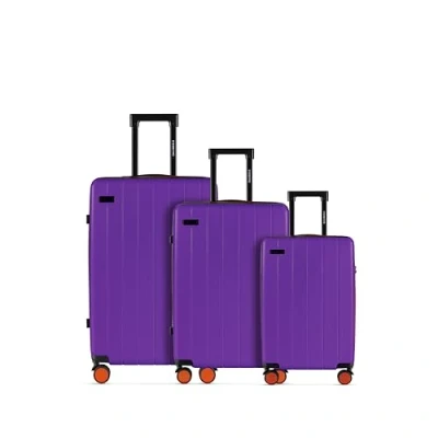 Imagen de ETERNITIVE Juego de 3 Maletas I Rígidas ABS Tamaño: 55 x 65,5 75,5 cm con Cerradura TSA Maleta Viaje Ruedas 360 Equipaje Mano 37L 60L 99L Morado