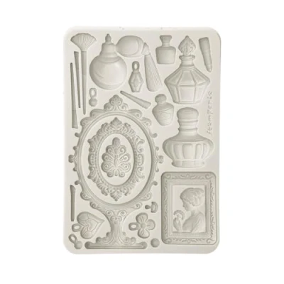Imagen de Stamperia Silicon Mould A5 for Scrapbooking, Bullet Journals and More, Non Stick Surface, Suitable Air Dry Clay, Resin Perfect Crafts Gifting (Masquerade, Beauty Accessories)
