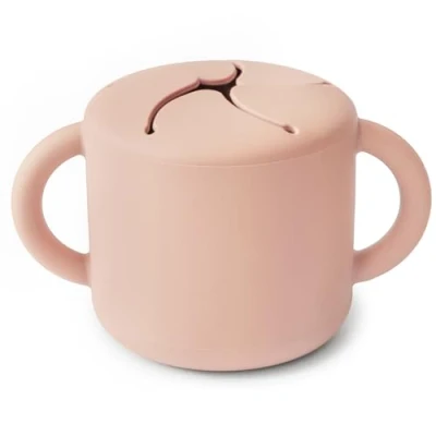 Imagen de Mushie Snack Taza de Silicona Fiambrera Infantil para Llevar Antiderrame y Resistente al Lavavajillas Microondas Caja Aperitivos Segura Niños Pequeños Niñas Blush