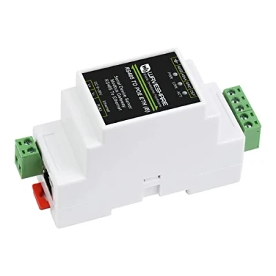 Imagen de Waveshare RS485 to RJ45 Ethernet Converter Module, Industrial Rail Mount Isolated Serial Server,TCP/IP Module,10 / 100M Auto Negotiation Connector,with PoE Function