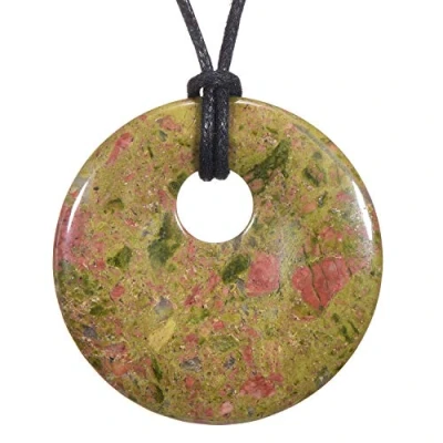 Imagen de Morella Collar para Mujer 80 cm y Colgante de Gema en Forma Donut Unakit Bolsa Terciopelo