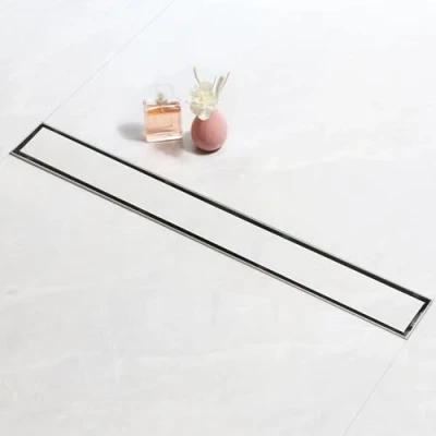 Imagen de SaniteModar Canaleta Ducha 120cm, Paneles 2 en 1 Sumidero con Sifón Dispositivo Desodorante y Filtro de Pelo, Desagüe Acero Inoxidable