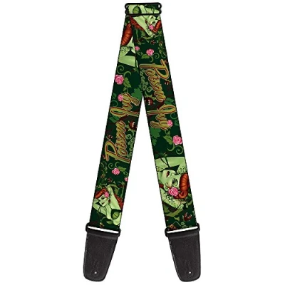 Imagen de Correa para guitarra con hebilla, diseño de Poison Ivy Bombshell, color verde/rojo, 5 cm ancho, 71 137 longitud
