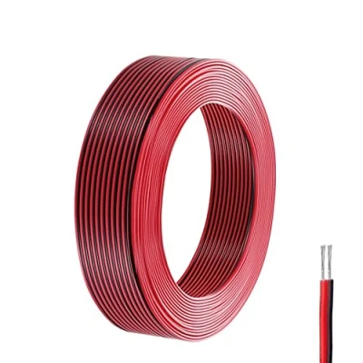 Imagen de inodiref 20 Metros Cable de Alambre Eléctrico, 22AWG Cobre Estañado, Rojo Negro PVC 2 Núcleos, Suave y Flexible, Resistencia a Altas Temperaturas