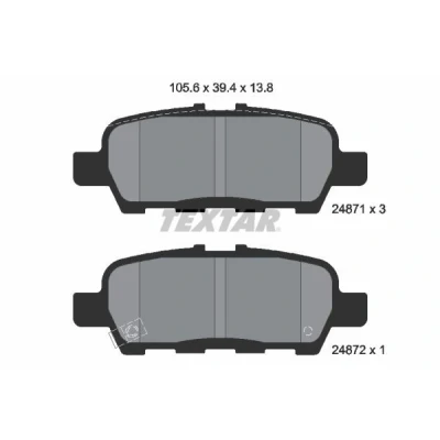 Imagen de TEXTAR 2487101 Juego de pastillas freno con avisador acústico desgaste NISSAN: X Trail, Pulsar Hatchback, Murano II, SUZUKI: Grand Vitara 2 SUV