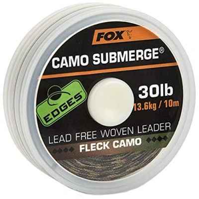 Imagen de Fox Edges Submerge Camo Sin Plomo Woven Líder 30lb (13,6kg) 10m Material para bajos de línea carpfishing