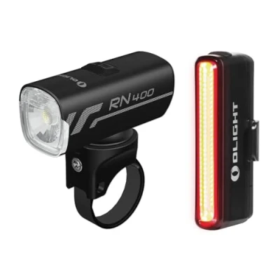 Imagen de OLIGHT RN400+SEEMEE30C Juego de Linterna Delantero y Luce Trasera para Bicicleta, Lámpara LED Recargable 400 lúmenes, Luz 5 Modos Iluminación al Aire Libre, Camping Ciclismo