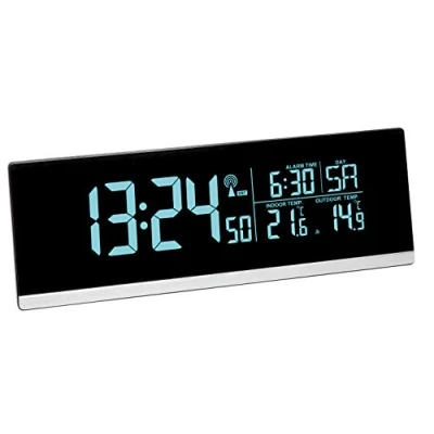Imagen de TFA Dostmann 60.2548.01 de Radio Despertador Digital con Cambio Color y Temperatura Exterior (Negro)