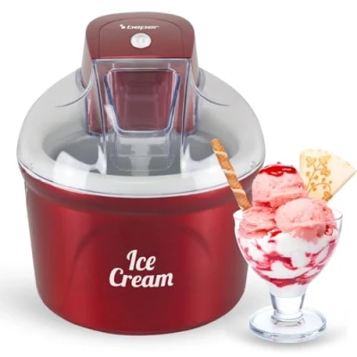 Imagen de BEPER P102GEL002 Heladera refrigerada, Máquina para hacer helados, Prepara sorbetes y yogur helado, Recipiente frigorífico de aluminio con doble aislamiento, Capacidad 1,8 L,