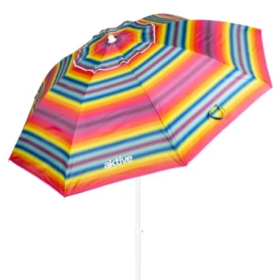 Imagen de Aktive 62219 sombrilla de playa, 220 cm, resistente al viento, techo ventilación, mástil 28 32 mm, protección UV 50, Incluye bolsa almacenamiento, Beach