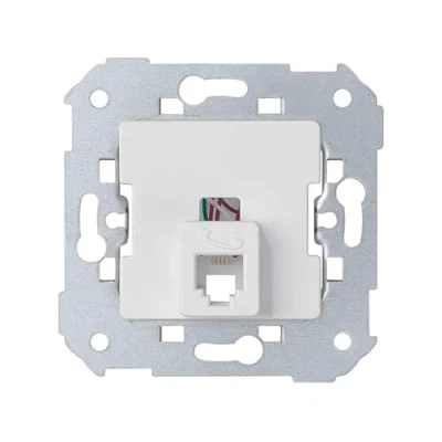 Imagen de Simon Toma Teléfono RJ 12, Serie 75, Compatible con Tapas de las Series 31, 82 y 88, Enchufe 6 Contactos, Apto para interiores (IP20), Fácil Instalar, Color Blanco