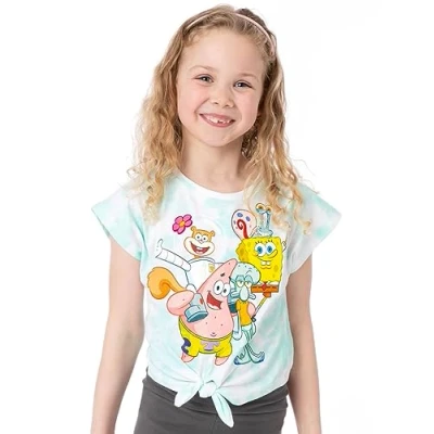 Imagen de Bob Esponja Squarepants Tie Dye Camiseta Niñas Tapa Delantera Azul
