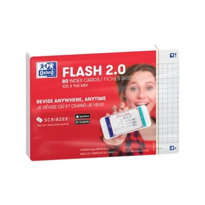 Imagen de 80 tarjetas flash, cuadriculadas con marco blanco, A6, unidades
