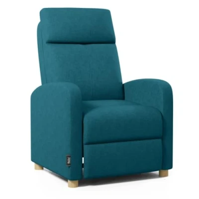 Imagen de ZZ DON DESCANSO Sillon Relax Reclinable Tela Verona (63x74x105cm). Sillón Compacto con Reposapiés, Apertura Push, 2 Posiciones y Posición Cero, Butaca hasta 160º (Azul)